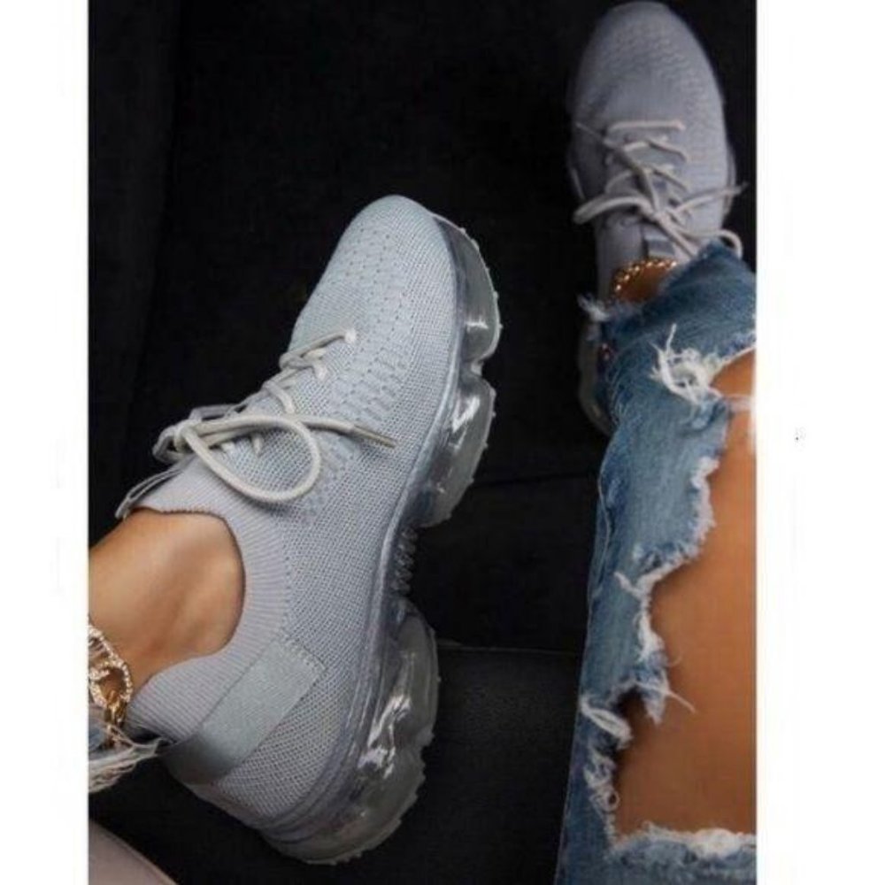 🚨RESTOCKED🚨Grey Slip On Flyknit Sneakers